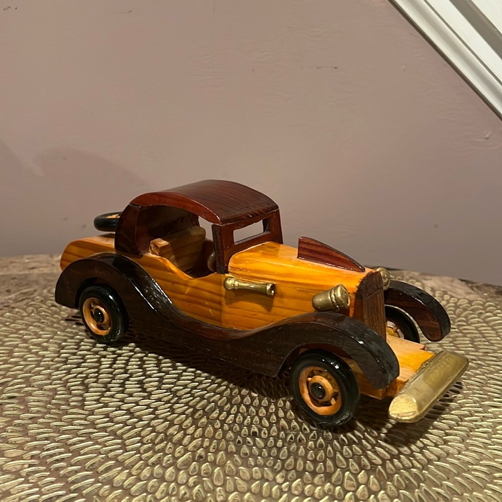 Vintage Collectible Wooden Antique Car Model